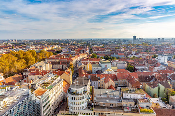Fototapeta premium Aerial view Zagreb city in Croatia 
