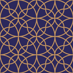 Vector ornamental seamless pattern. Gold background and wallpaper in Arabic style. Geometric pattern. Vector illustration for your design.