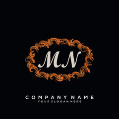 Initial Letter MN Logo With circle Template Vector	
