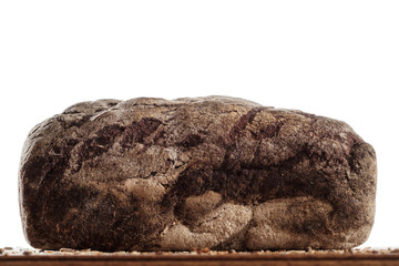 baked bread isolated on white background, side view
