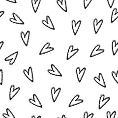 Vector seamless pattern with hearts. Vector illustration. Happy Valentine's Day.
