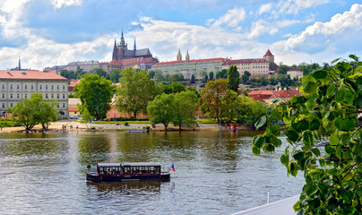 Naklejka premium River Vltava and Prague castle