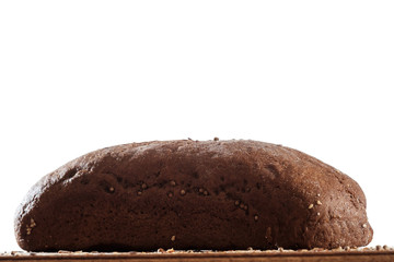 baked bread isolated on white background, side view