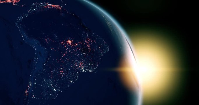 South American Amazon Forest Fires including 2019. Monthly data from March 2000 to February 2020. 3D animation rendering info graphics data analysis. Elements of this image furnished by NASA.