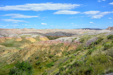 Fototapeta na wymiar Badlands National Park Landscape - The Yellow Mounds are an example of a paleosol or fossil soil.