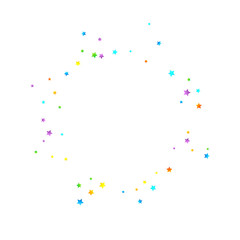 Rainbow Festive Confetti. Carnival Star Falling.