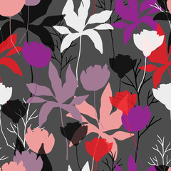 Seamless floral pattern with hand draw spring flower