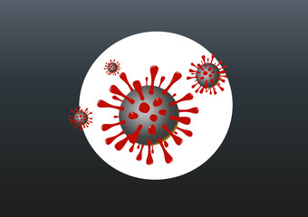 Microscopic Corona COVID-19 virus vector illustration.