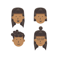 Head character collection women for element design