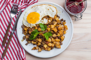 Pyttipanna hash, traditional Swedish food made out of leftovers
