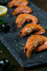 freshly cooked shrimps