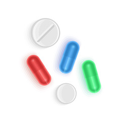 Set of Pill and tablet icons isolated on white background, Medical and hospital icons, illustration of vector format
