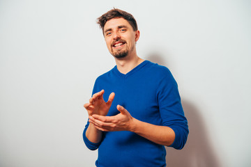 man claps and applauding