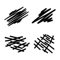 Black vector brush strokes collection. Black elements on a white background