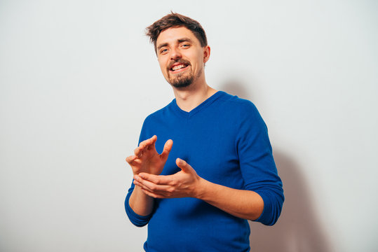 man claps and applauding