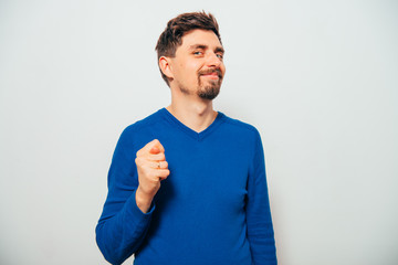 Closeup portrait man giving thumb, finger fig gesture you are going to get zero nothing. Negative...