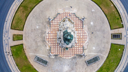 Aerial view Marques Pombal and Lisbon - Portugal