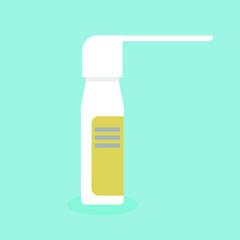 Vector spray throat medicine bottle. Flat design.