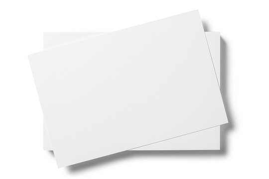 Close-up of blank cards, tickets or flyers, isolated on white