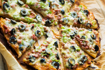 big hot pizza