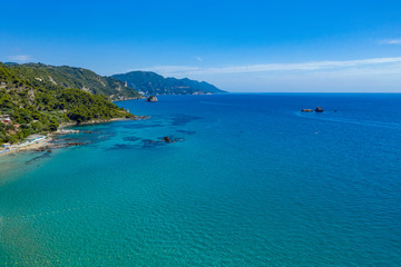 Fototapeta na wymiar Aerial landscape of beach.Top view of summer sea. 