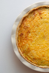 homemade spinach and cheese pie. Top view.