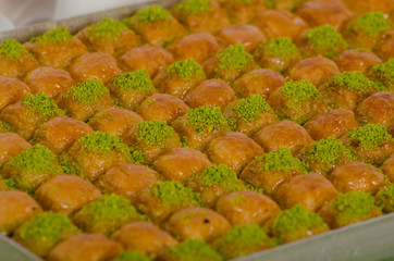 Turkish dessert Baklava stock photo