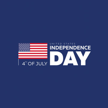 USA Independence Day 4th of July. Flyer, banner, poster, greeting card. Template with flag and statue of liberty on blue background. Vetcorn illustration