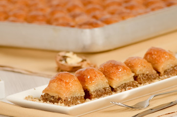 Turkish Dessert, baklava  stock photo