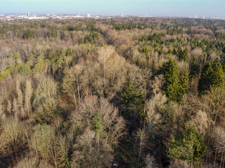 View from above at the creek named Brunnenbach  in the south of Augsburg