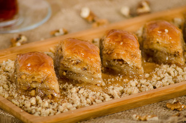 Turkish Dessert, baklava  stock photo