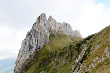 Great hiking spot at Saxer Lucke in Switzerland. The most beautiful place in Hoher Kasten.