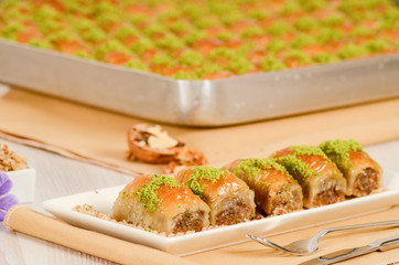 Turkish Dessert, baklava  stock photo