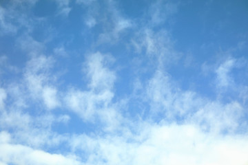 Beautiful blue sky with clouds on sunny day