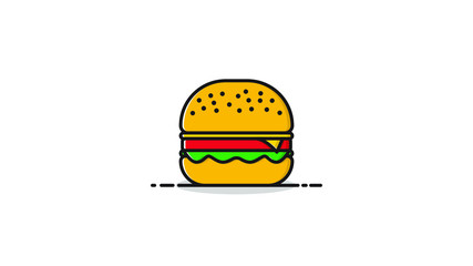 Burger logo icon flat design vector illustration