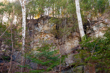 High dolomite bluffs on the Niagara Escarpment, Pottawatomi State Park, Door County, WI.