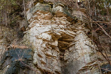 High dolomite bluffs on the Niagara Escarpment, Pottawatomi State Park, Door County, WI.