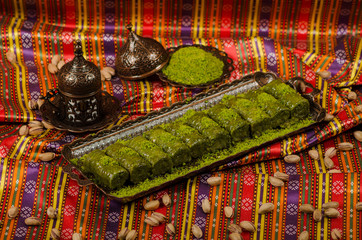 Traditional Dessert Turkish Baklava stock photo
