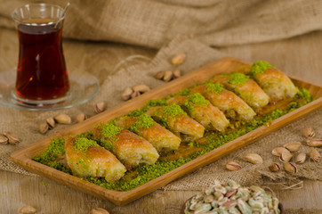 Traditional Dessert Turkish Baklava stock photo