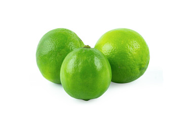 Fresh lime isolated on white background with clipping path