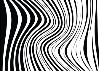  Abstract psychedelic stripes for digital wallpaper design. Line art pattern. Trendy texture. Monochrome design. Vector print template. Geometry curve lines pattern. Futuristic concept