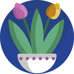 Plant in flower pot icon. Line, solid and filled outline colorful version, outline and filled vector sign. Home plant symbol, logo illustration. Different style icons set. Pixel perfect vector