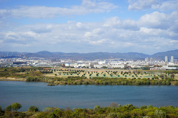 枚方から高槻と見た風景