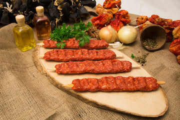 Raw meatballs stock photo