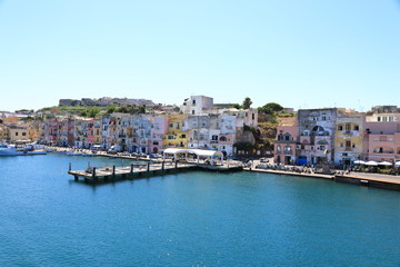 Fototapeta na wymiar Panoramic View of Procida island Italy