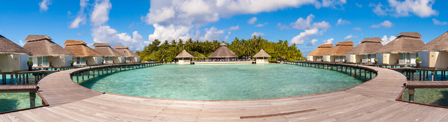 Maldives water villa - bungalows panorama