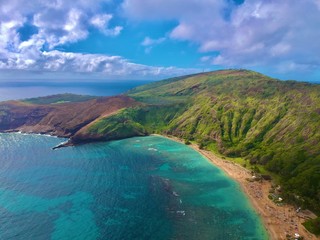 Beautiful Aerial View of Honolulu Hawaii in Oahu 