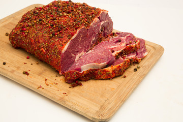 raw meat in butcher
