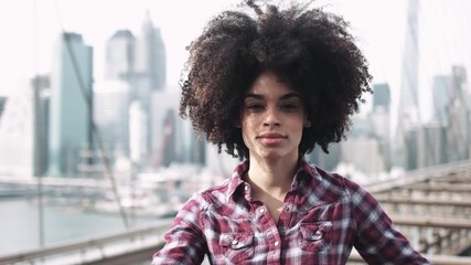 Portrait of Afro American Female looking to camera in New York