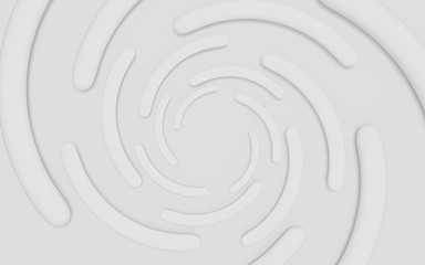 White 3d spiral shape, abstract digital render illustration, modern futuristic background pattern